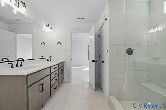 a bathroom with a shower