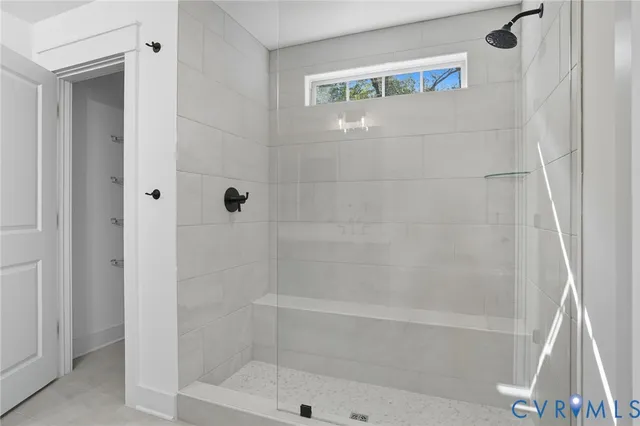 a view of a room with racks on the wall