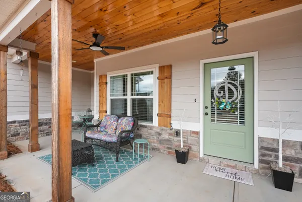 a living room with furniture