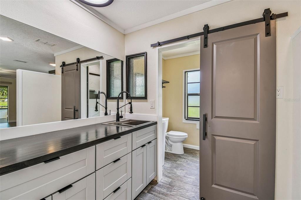 5319 Saddlebrook Way Wesley Chapel, FL 33543 - Photo 22 of 77 a bathroom with a sink a toilet and a mirror