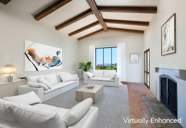 2250 Ortega Ranch Road Summerland, CA 93067 - Photo 8 of 28 a living room with furniture and a fireplace