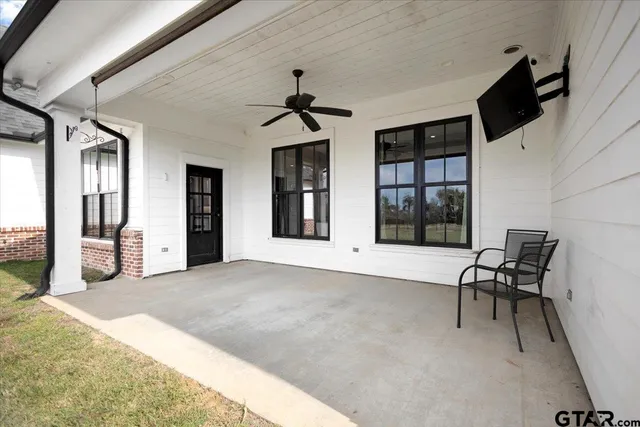 a view of a lake with mountain