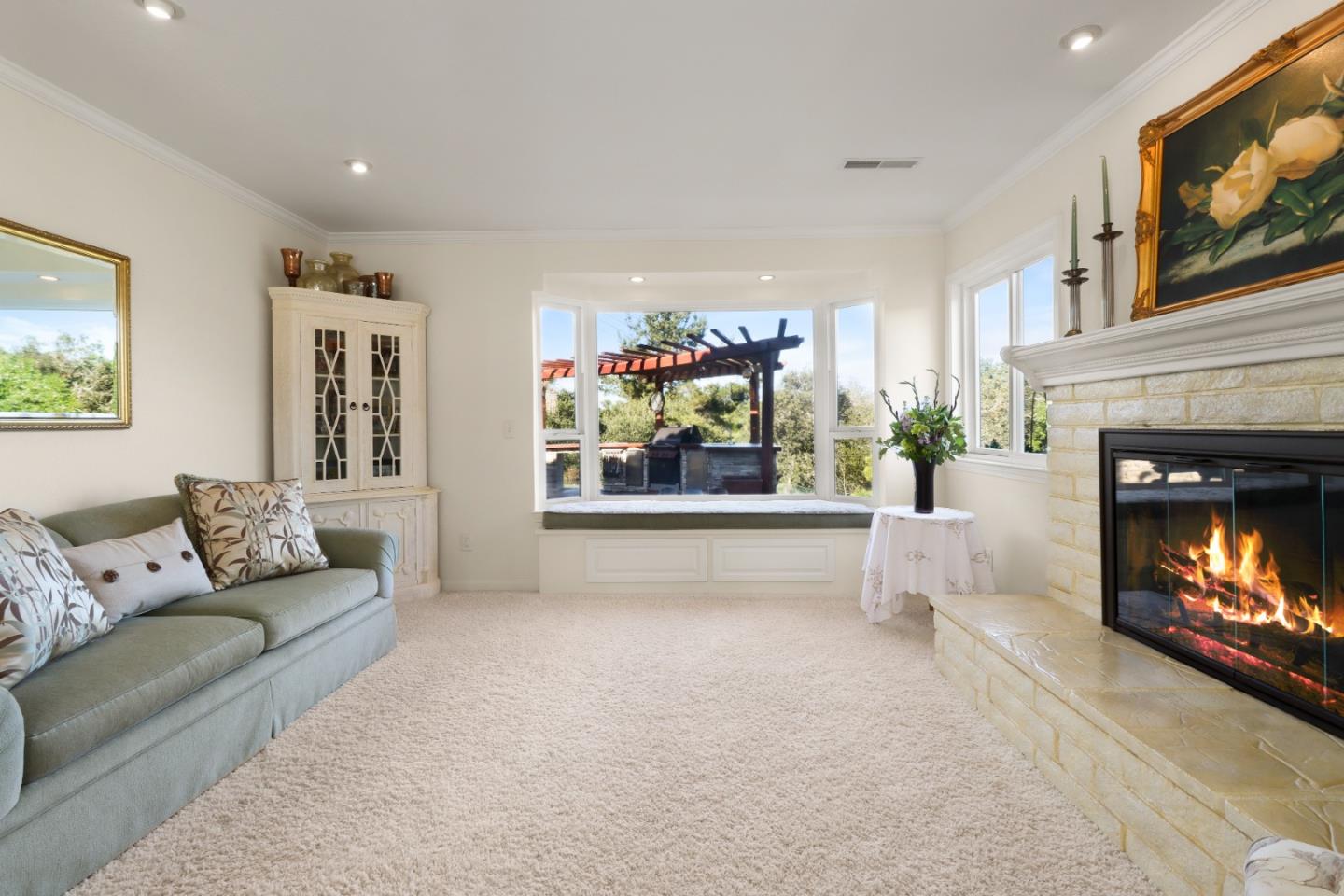 17920 Berta Canyon Road Salinas, CA 93907 - Photo 6 of 36 a living room with furniture and a fireplace