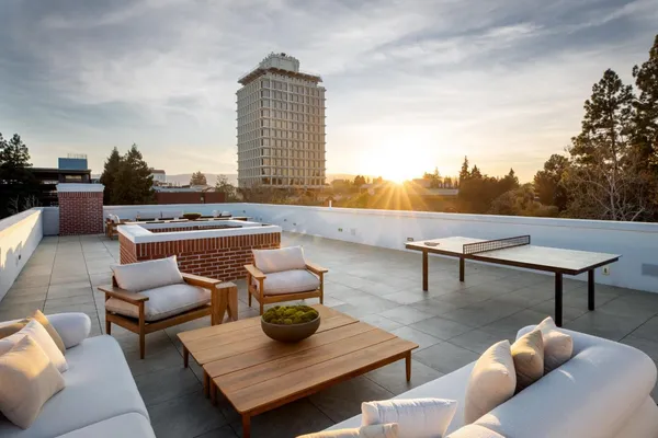 a outdoor space with furniture