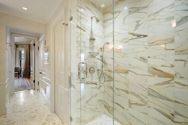 a bathroom with a shower