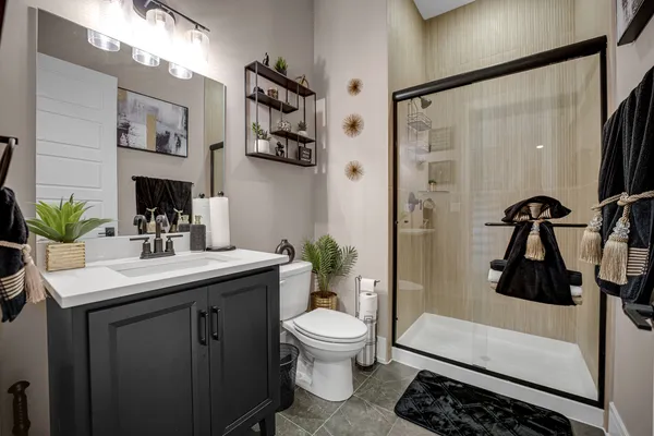 a kitchen with cabinets and window