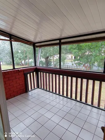 a view of a black and white window