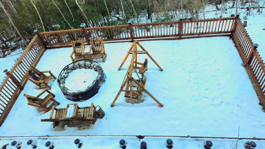 91 Black Gum Lane Blue Ridge, GA 30513 - Photo 47 of 52 Winter 2025 - Firepit gathering area ...View from