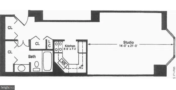 a black and white photo of a room