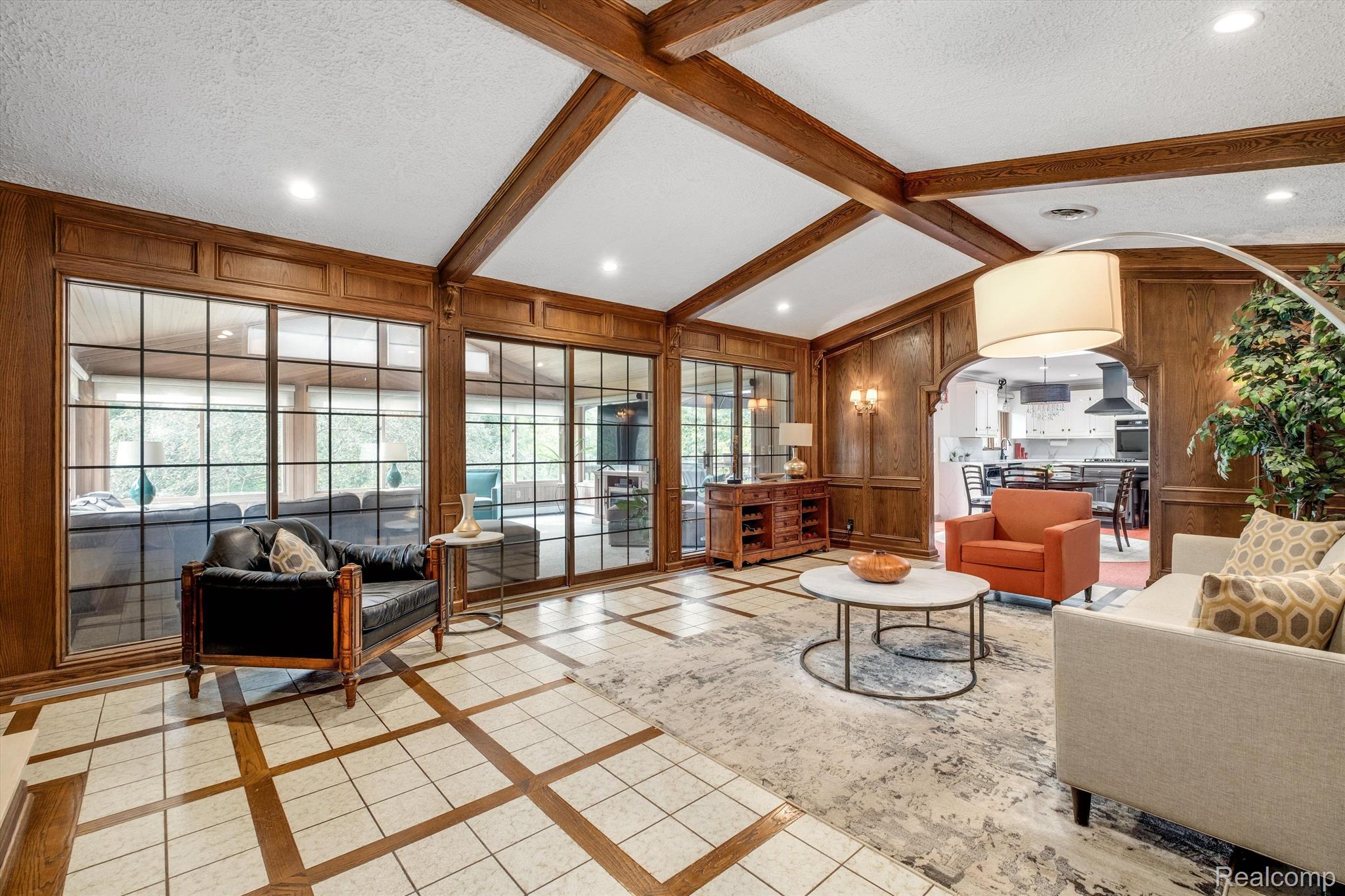 5262 North Livernois Road Rochester, MI 48306 - Photo 5 of 65 Family room with vaulted beamed ceiling