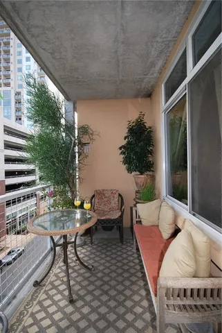 a outdoor space with patio furniture