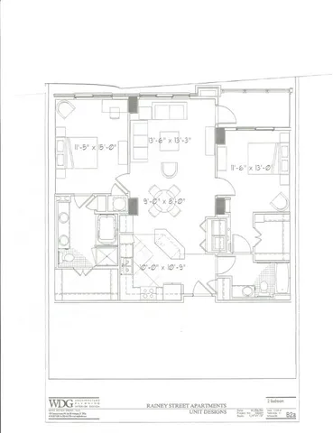 a picture of a room with a bench and a white wooden door