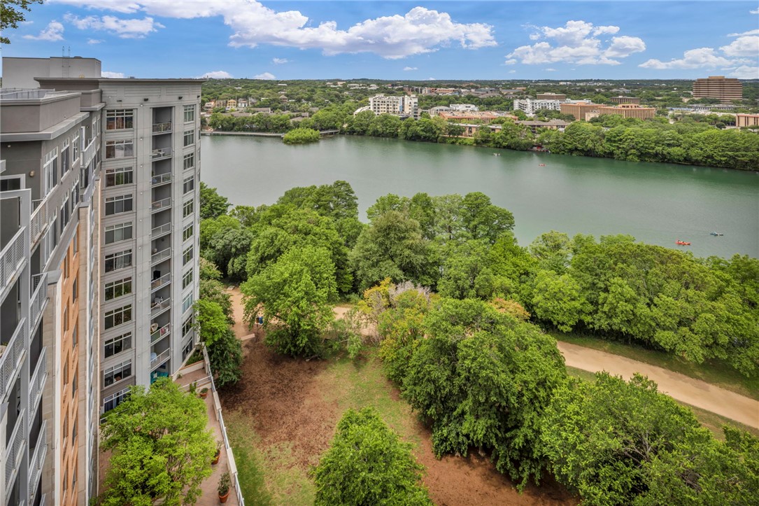 54 Rainey Street, Unit 509 Austin, TX 78701 - Photo 5 of 33 an aerial view of residential houses with outdoor space and lake view