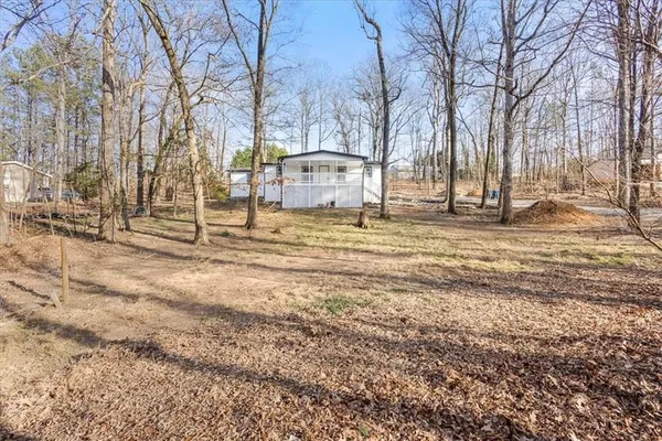 a backyard of the house