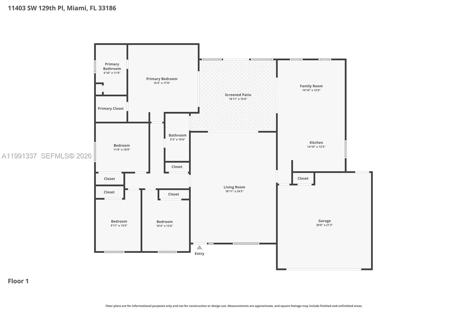 11403 Southwest 129th Place Miami, FL 33186 - Photo 5 of 38 a picture of a bathroom with a shower