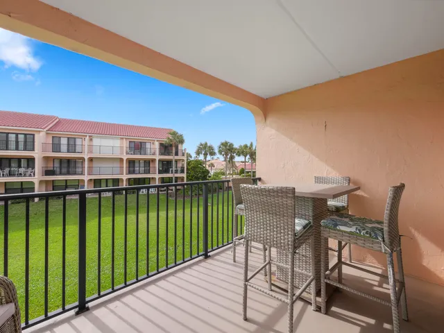 a view of a garden with a houses