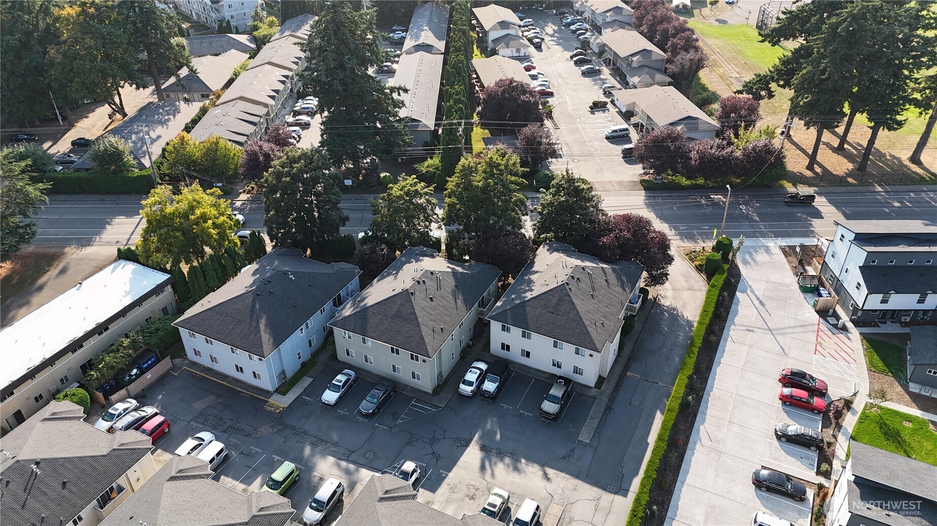 3350 Northwest Avenue, Unit 102 Bellingham, WA 98225 - Photo 4 of 28 an aerial view of a highlighted house