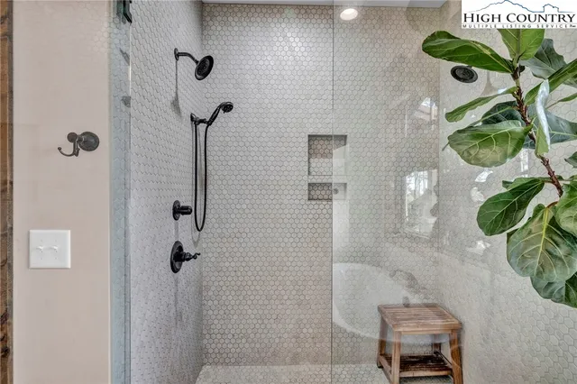 a bathroom with a shower