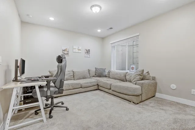 a living room with furniture