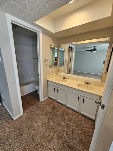 a bathroom with a sink and mirror