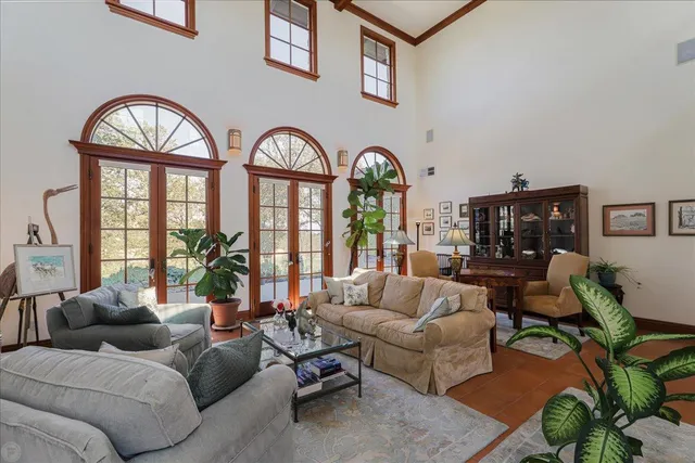 a view of outdoor dining space with a patio