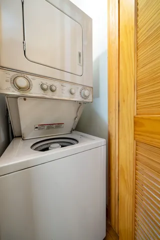 a close up view of washer and dryer