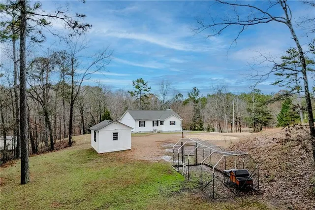 a view of a bench in a park
