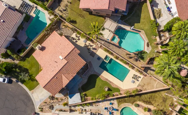 a view of a city with a mountain