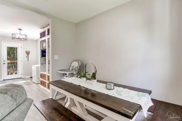 a living room with furniture