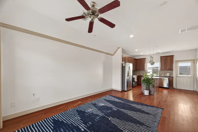 a view of a living room and with furniture