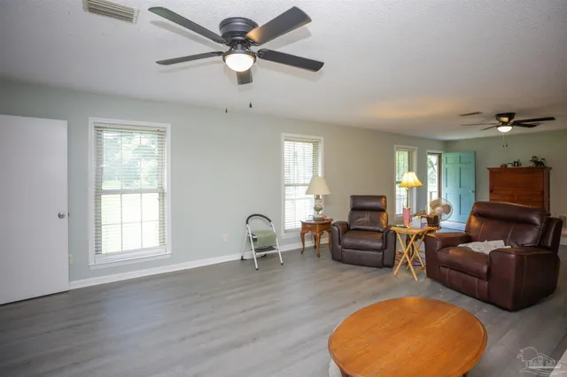 a living room with furniture