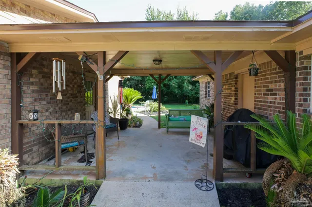 a view of a couch in the patio