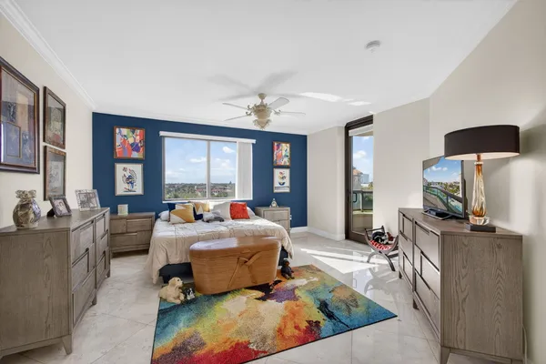 a view of city from a balcony