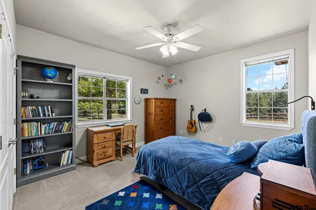 a bedroom with a bed furniture and a window