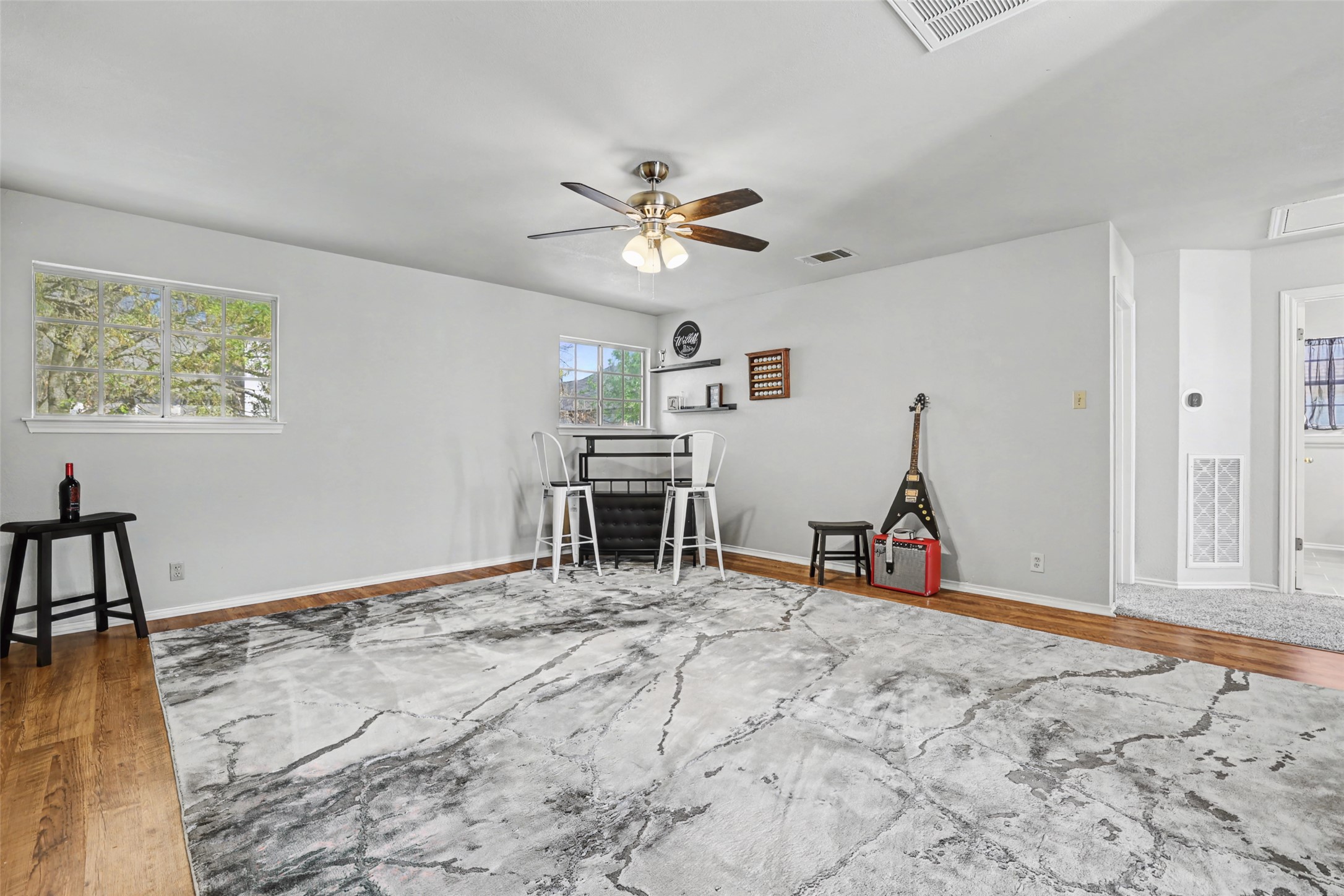 1109 Pebble Brook Road Cedar Park, TX 78613 - Photo 22 of 40 Playroom featuring wood finished floors and ceiling fan