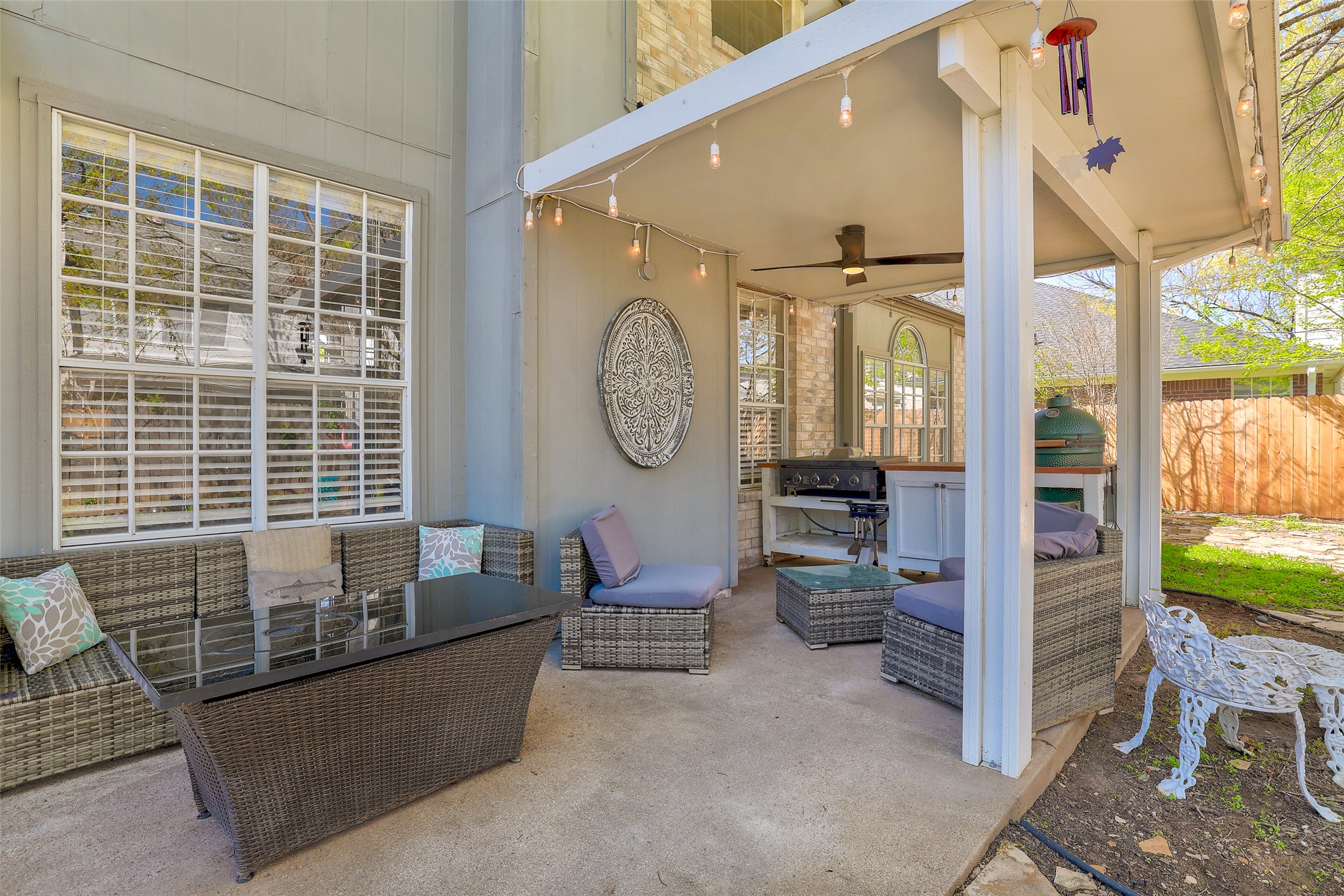 1109 Pebble Brook Road Cedar Park, TX 78613 - Photo 35 of 40 View of patio with an outdoor lounge area and a ceiling fan