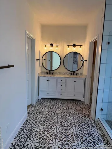 a view of a wooden door and utility