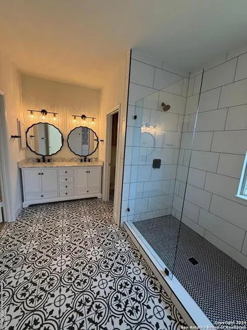a bathroom with a shower