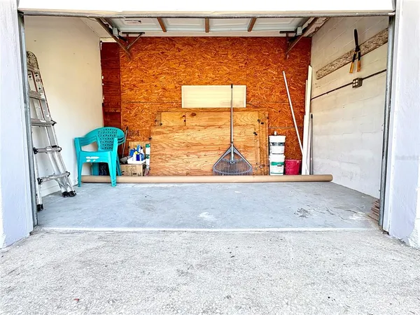 a view of a room with a window