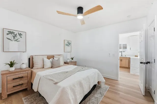 a view of porch and red door