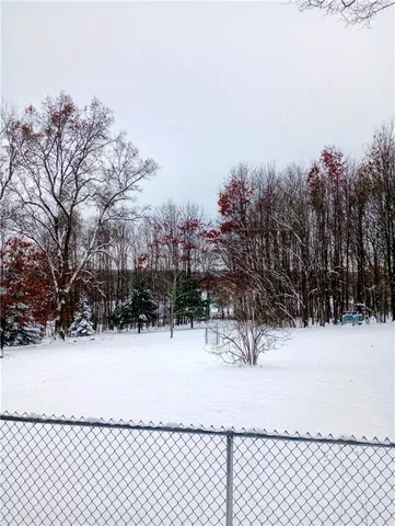 a view of snow with a yard