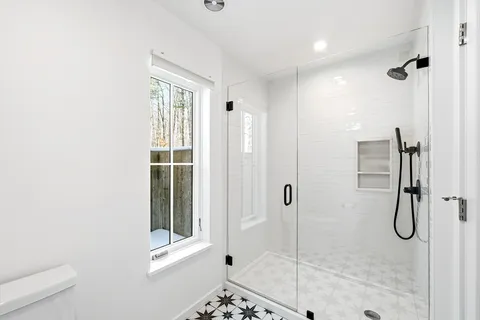 a bathroom with a shower