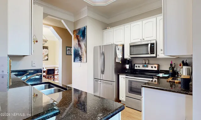 a view of a garage with furniture