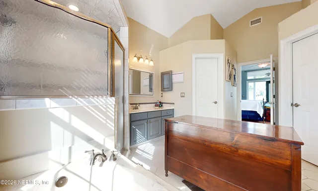 a view of a basket ball ground and a yard