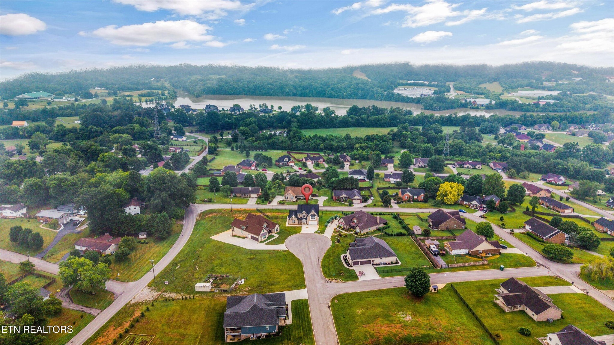 5649 Belle Maison Lane Knoxville, TN 37920 - Photo 39 of 42 an aerial view of residential houses with outdoor space and swimming pool