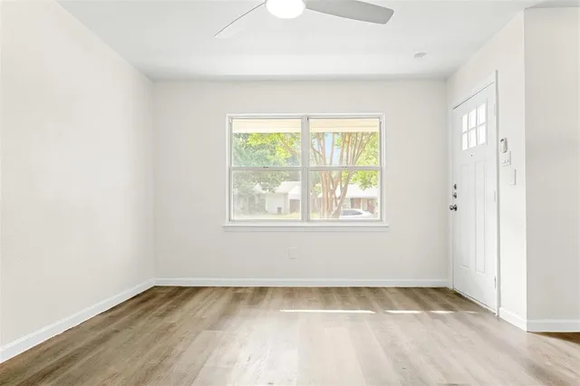 an empty room with a window