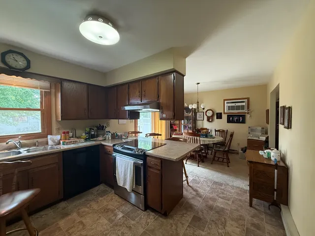 a kitchen with lots of counter top space