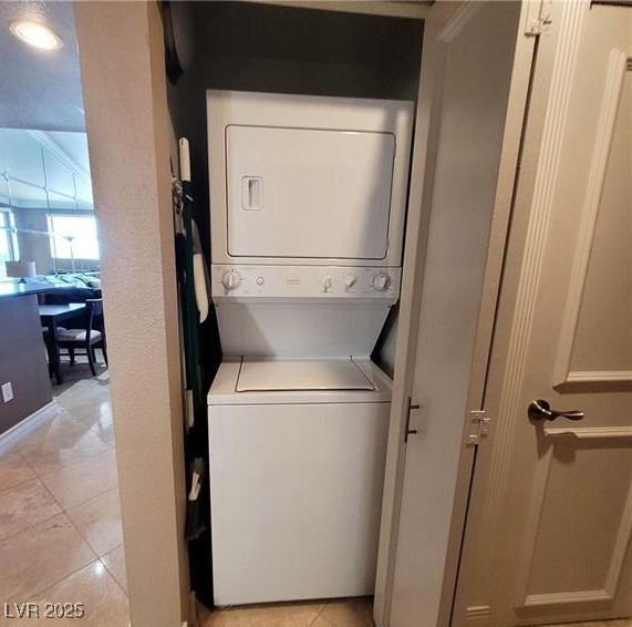 270 East Flamingo Road, Unit 414 Las Vegas, NV 89169 - Photo 8 of 8 Laundry room with stacked washing machine and dryer