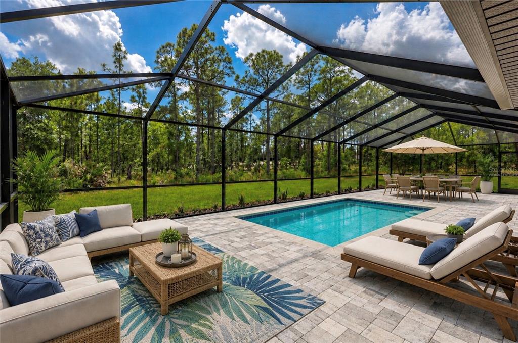13362 Downy Woodpecker Road Weeki Wachee, FL 34614 - Photo 19 of 26 a view of swimming pool with seating area and roof