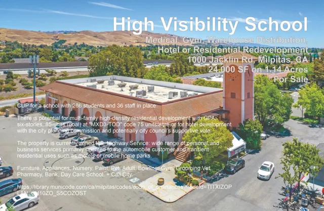 a view of a street with a building in the background
